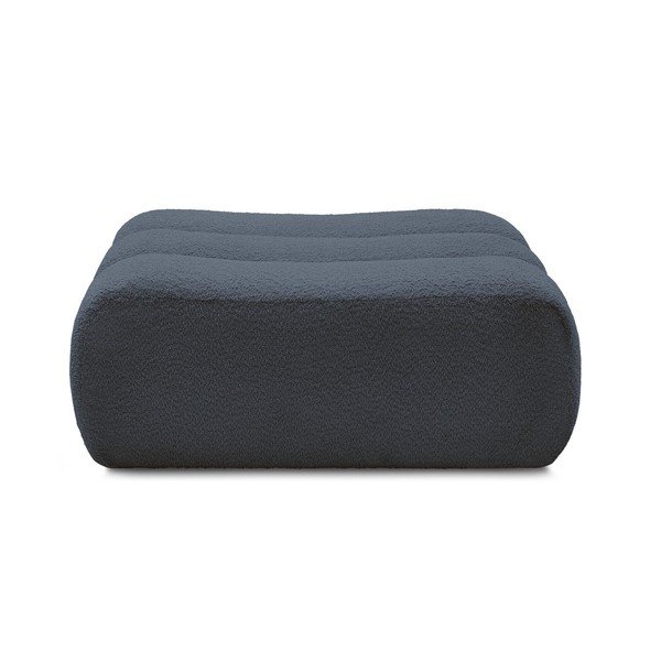 Poggiapiedi blu scuro con rivestimento in bouclé Azra – Bobochic Paris