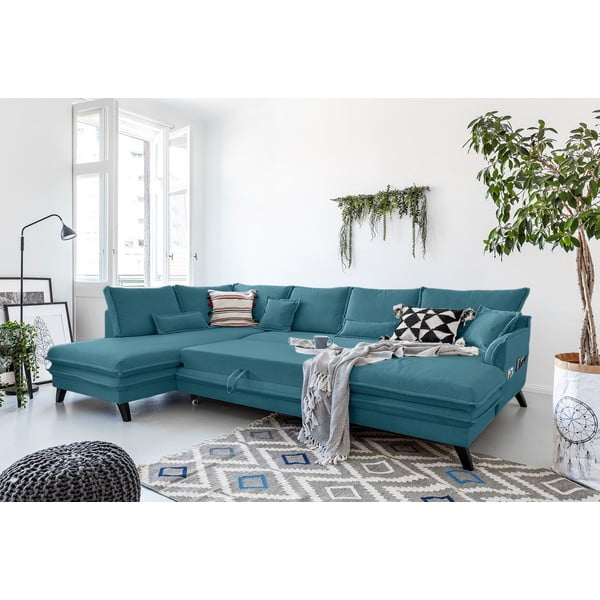 Divano letto a U turchese, angolo sinistro Charming Charlie - Miuform-image-4