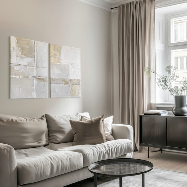 Set di quadri con elementi dipinti a mano 2 pz 50x70 cm Sail – Styler-image-1