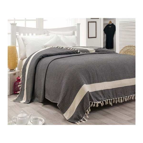 Copriletto matrimoniale in cotone biologico Hasir, 200 x 240 cm - Mijolnir