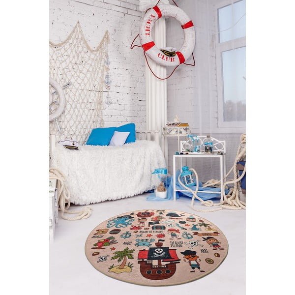 Tappeto antiscivolo per bambini , ø 140 cm Pirate - Conceptum Hypnose-image-1