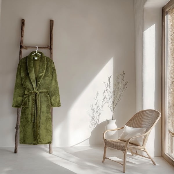 Accappatoio verde in micropile XS/S Polyvelvet – Good Morning-image-1