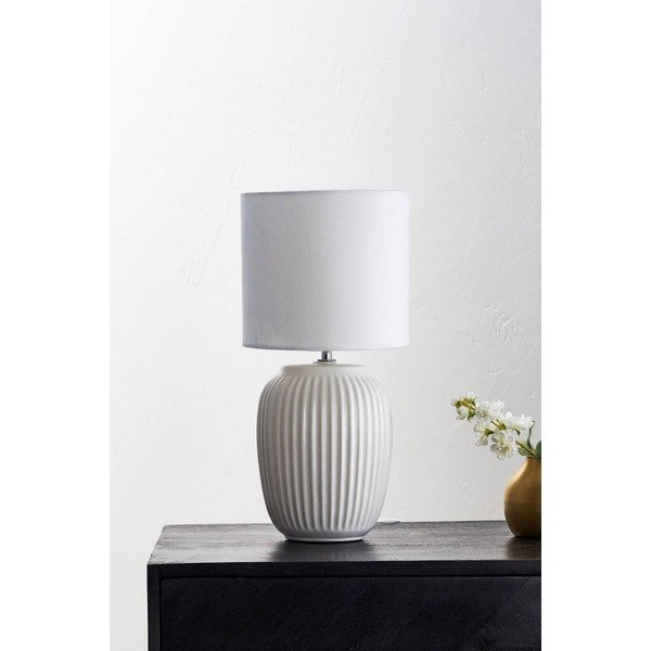 Lampada da tavolo bianca in ceramica (altezza totale 41 cm) Karlsson – Jotex-image-2