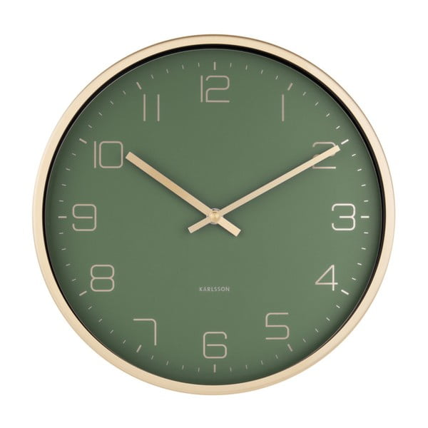 Orologio da parete verde Elegance Gold Elegance - Karlsson