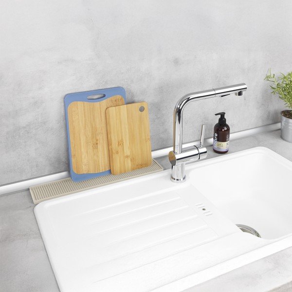 Tappetino scolapiatti beige in plastica 42x8 cm Slim – Wenko-image-1