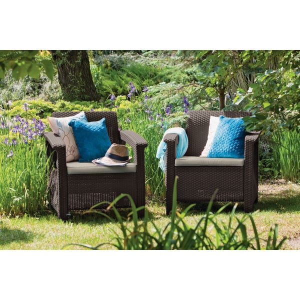 Sedia da giardino marrone Corfu - Keter-image-1