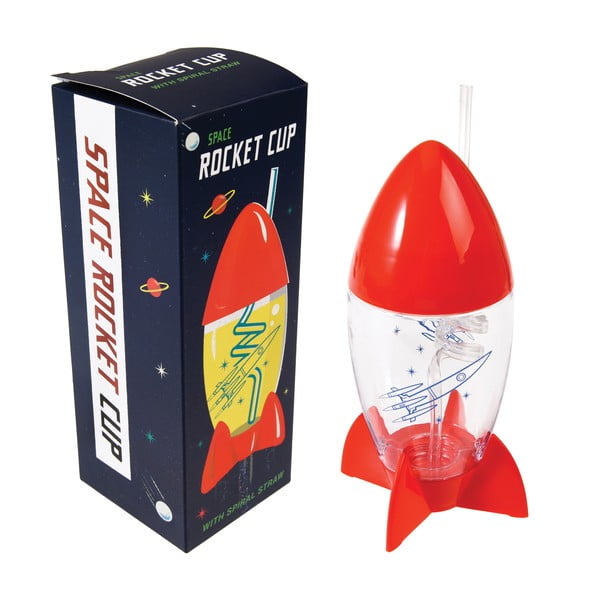 Tazza per bambini con cannuccia a forma di razzo Space Age - Rex London