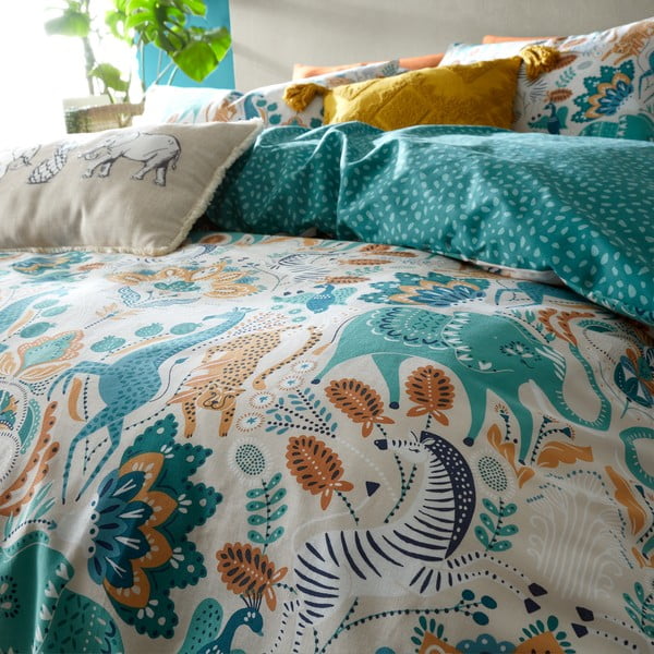 Biancheria da letto in cotone 200x200 cm Carnival Animals - Pineapple Elephant-image-3