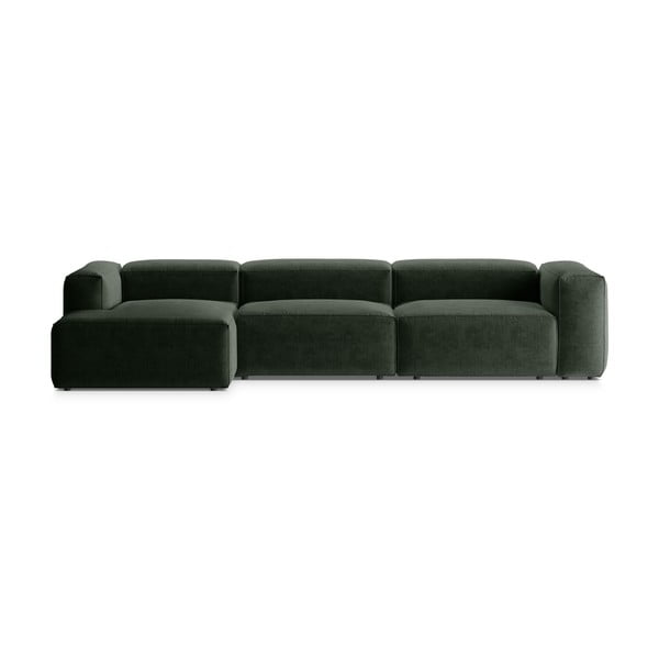 Divano angolare verde (con penisola a sinistra/con chaise lounge) Bergamo – Cosmopolitan Design