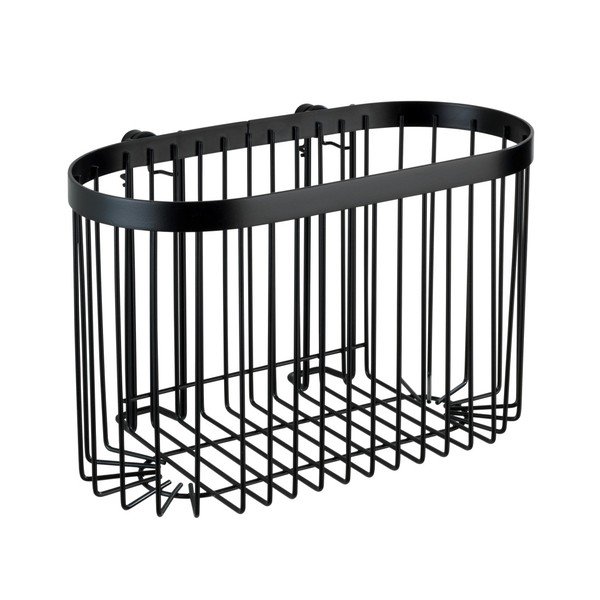 Cestino da parete nero Classic Plus - Wenko-image-3