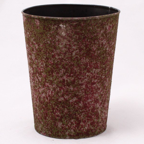 Hnědý plechový obal na květináč Dakls