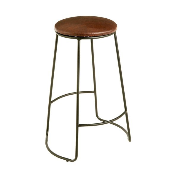 Sedia da bar nera/marrone imbottito (altezza della seduta 64 cm) Brixton – Premier Housewares