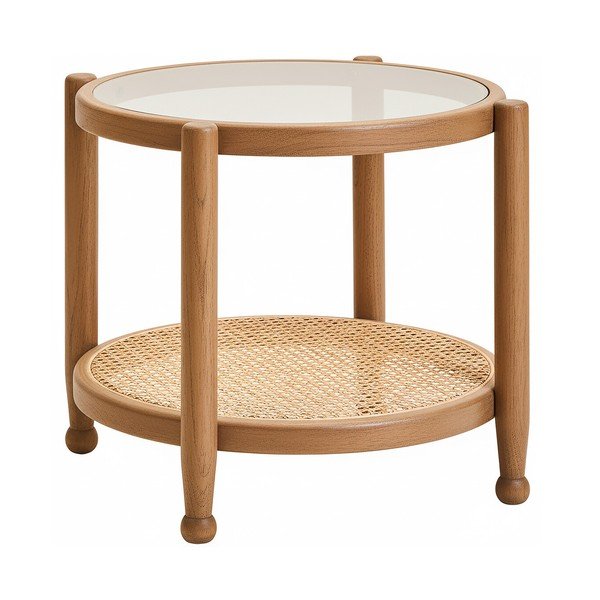 Tavolino rotondo con piano in vetro ø 57 cm Cebu – Premier Housewares