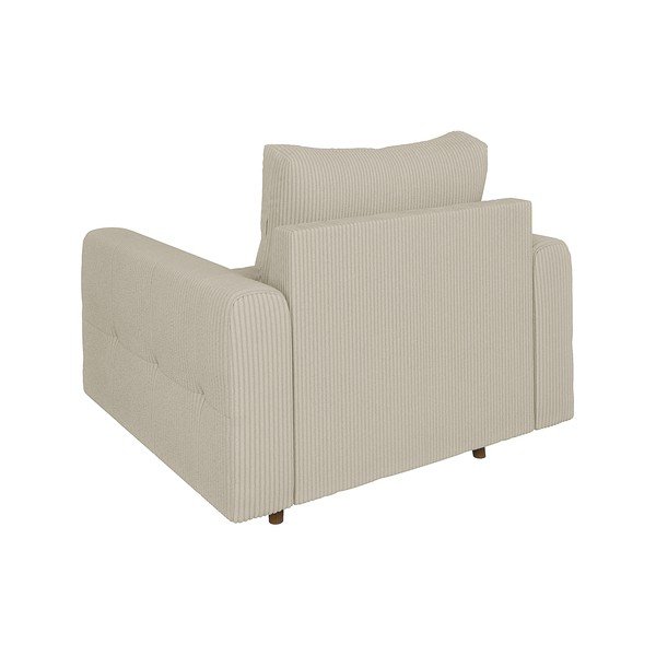 Poltrona beige con rivestimento in velluto a coste Ariella – Ropez-image-2