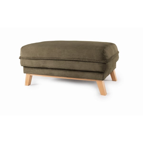 Poggiapiedi verde con rivestimento in velluto a coste Tori – Bonami Selection-image-2