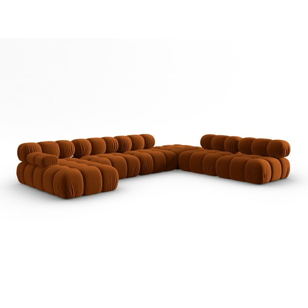 Divano in velluto arancione 379 cm Bellis - Micadoni Home-image-3