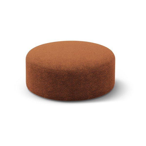 Poggiapiedi color mattone con rivestimento in bouclé Dia – Micadoni 