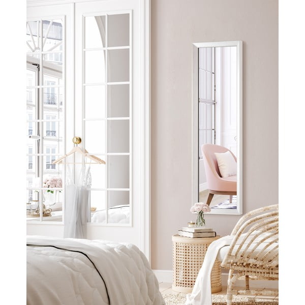 Specchio da parete in legno bianco, 47 x 147 cm Paris - Styler-image-1