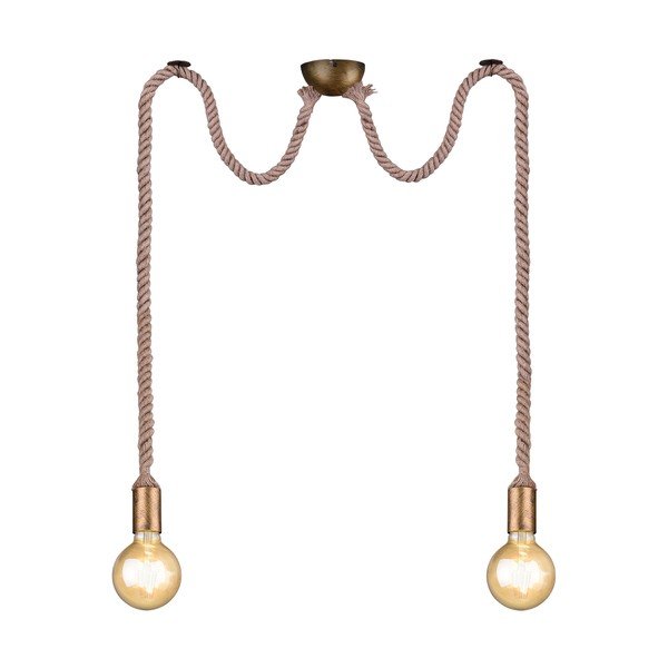 Lampadario color ottone ø 12 cm Rope – Trio-image-4