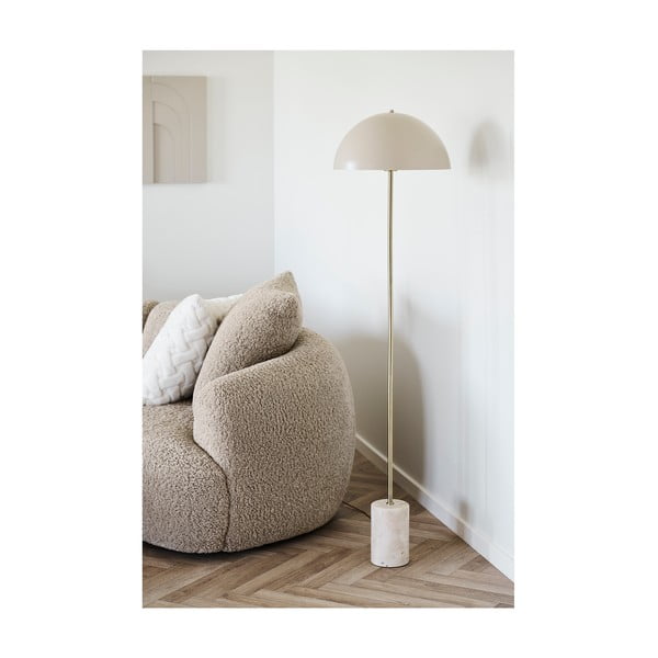 Lampada da terra beige con paralume in metallo (altezza totale 155 cm) Sheffield – House Nordic-image-1
