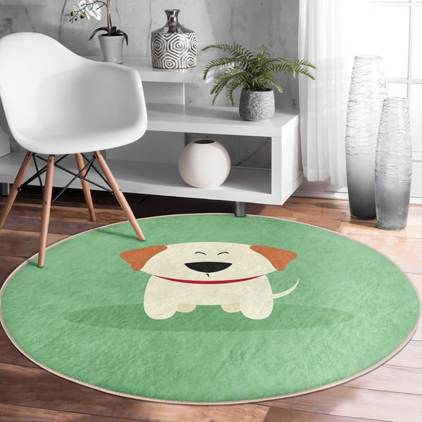 Tappeto verde per bambini ø 120 cm Comfort - Mila Home-image-3