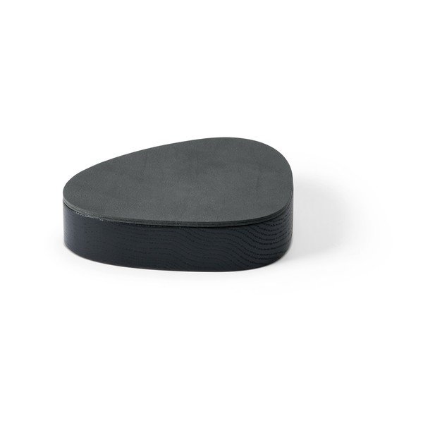 Scatola decorativa con coperchio nera/color antracite in legno ed eco pelle 14x12,5x3,5 cm Curve Nupo – LIND DNA
