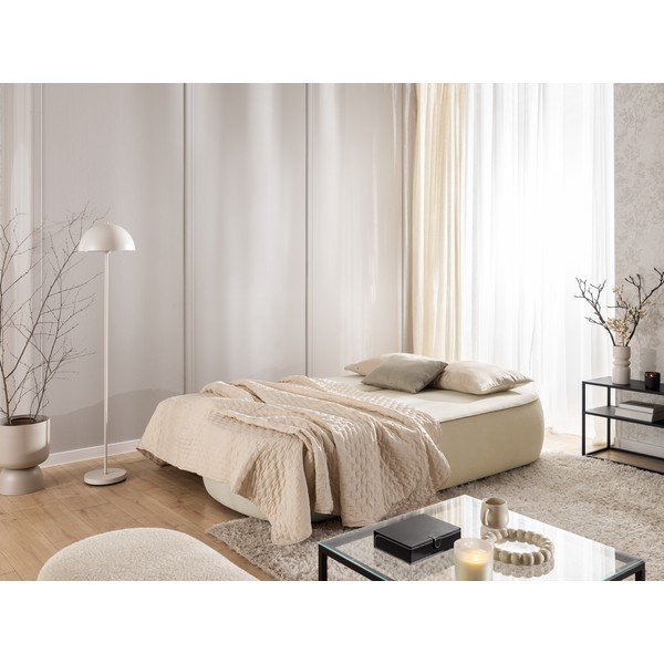 Divano beige/grigio tortora allungabile/con contenitore con rivestimento in velluto 210 cm Saga – Ropez-image-4