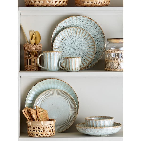 Set da pranzo in pietra 12 pz Fleur – Bloomingville-image-1