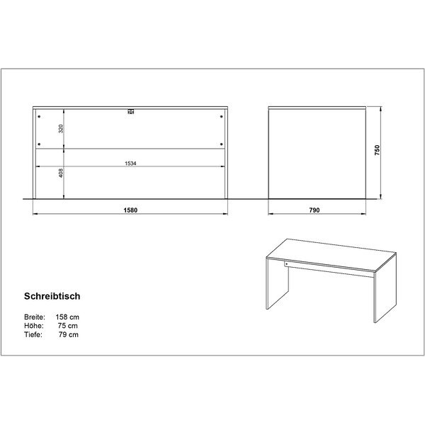 Tavolo da lavoro in noce 158x79 cm Ancona - Germania-image-3