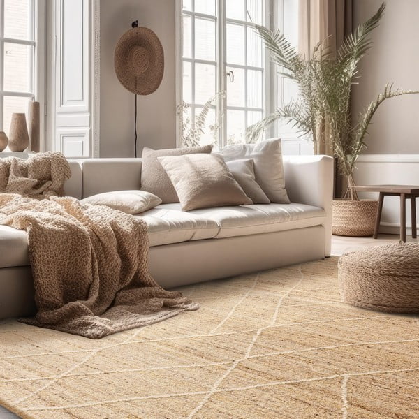 Tappeto in lana di colore naturale 160x230 cm Noah - Asiatic Carpets-image-1