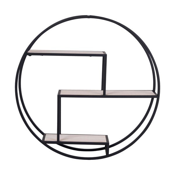 Scaffale a castello in legno massiccio di pavlovnia in nero e naturale 62 cm Rotterdam - House Nordic-image-2