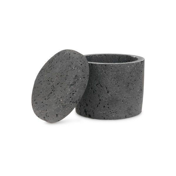 Organizer da bagno grigio scuro in poliresina per dischetti di cotone Suds – S|P Collection-image-3