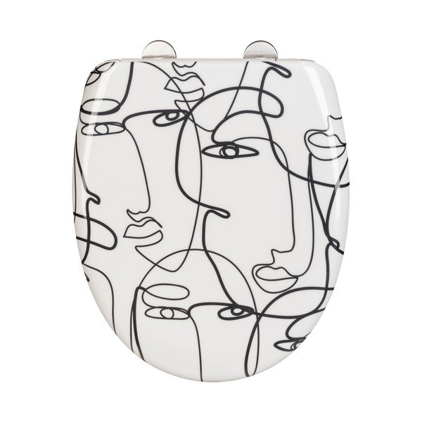 Sedile per wc bianco con chiusura facilitata , 38 x 45 cm - Wenko