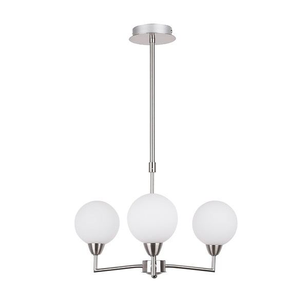 Lampada a sospensione in argento con paralume in vetro Logos - Candellux Lighting