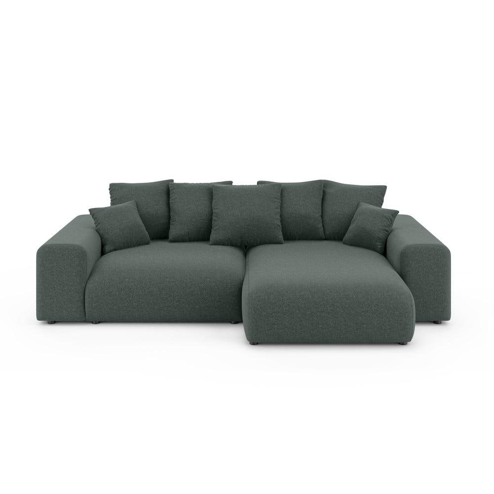 Divano angolare verde scuro allungabile/con contenitore (con composizione variabile) Luma – Ropez | Divani ad angolo