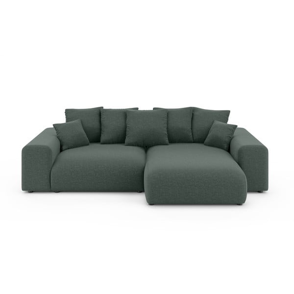 Divano angolare verde scuro allungabile/con contenitore (con composizione variabile) Luma – Ropez