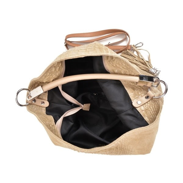 Hnědobéžová kožená kabelka Sofia Cardoni Manu-image-3