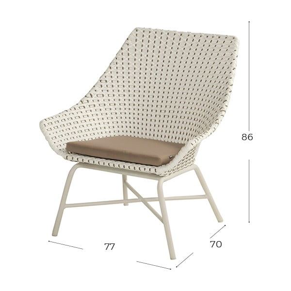 Poltrona da giardino bianca e crema Delphine - Hartman-image-2