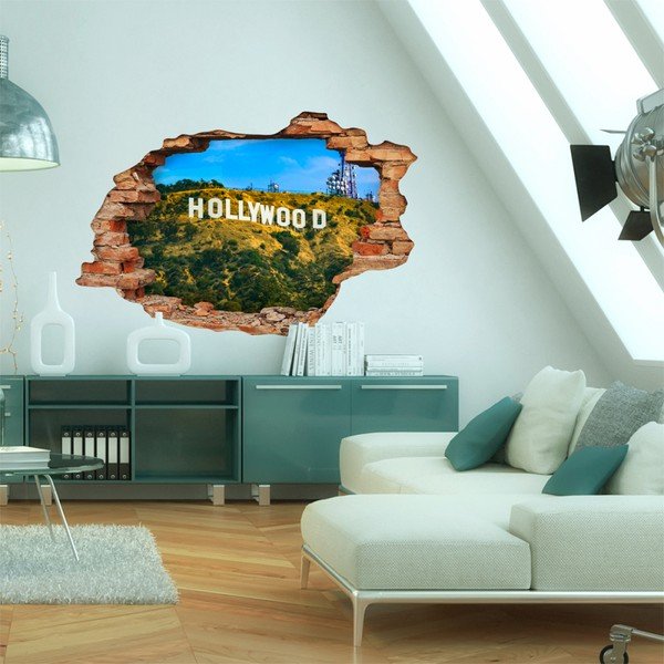 Adesivo Paesaggio Hollywood Hill, 60 x 90 cm - Ambiance
