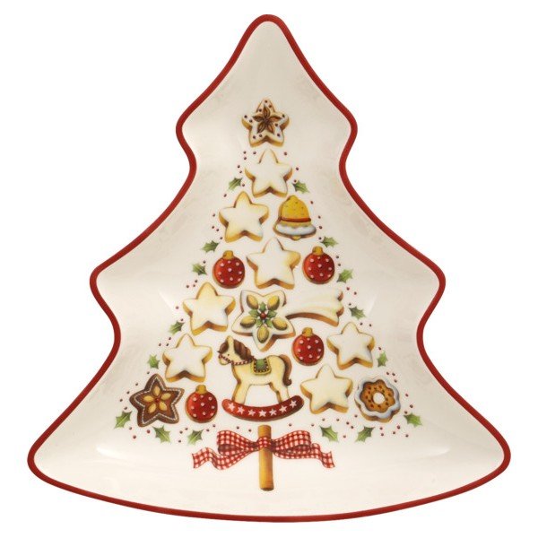 Ciotola da portata in porcellana rossa e bianca a forma di albero di Natale Villeroy & Boch , 17,5 x 16,5 cm Tree - Villeroy&Boch