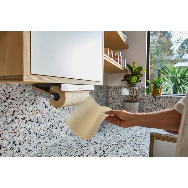 Portarotolo da cucina da parete da parete argentato in plastica RollGrip – Joseph Joseph-image-1