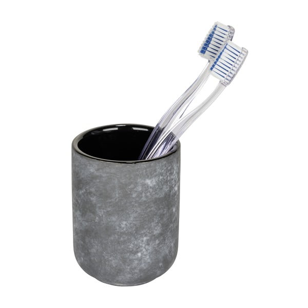 Portaspazzolino grigio in ceramica Sacile – Wenko-image-1