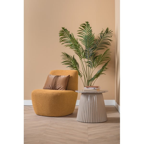 Poltrona gialla in tessuto bouclé Ada - Leitmotiv-image-1