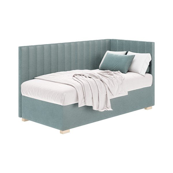Letto da bambini con sponde blu con contenitore con materasso incluso 90x200 cm Snugi – Ghado-image-2