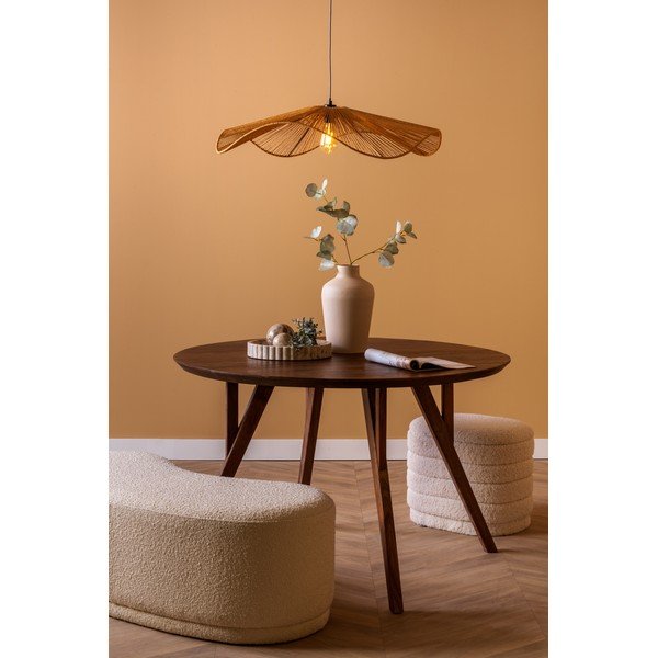 Lampadario di colore naturale in metallo con paralume in carta lavorata ø 80 cm Sombra – Leitmotiv-image-2