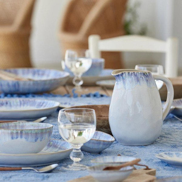 Brocca in gres bianco e blu , 1,8 l Brisa - Costa Nova-image-1