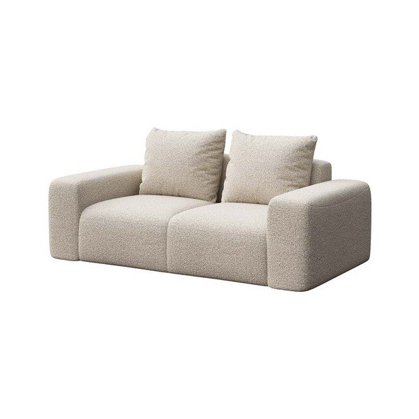 Divano bouclé beige 212 cm Feiro - MESONICA-image-2
