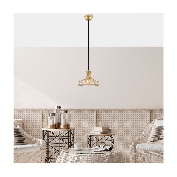 Lampada a sospensione color oro con paralume in metallo ø 23 cm Events - Opviq lights-image-1