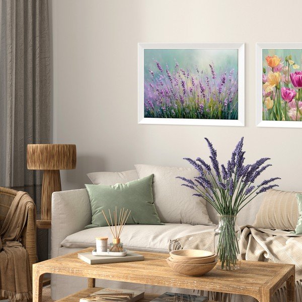 Dipinto stampato con cornice inclusa 75x56 cm Lavender – Styler-image-1