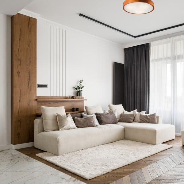 Plafoniera marrone cognac con paralume in vetro ø 47 cm Eveline – LAMKUR-image-2